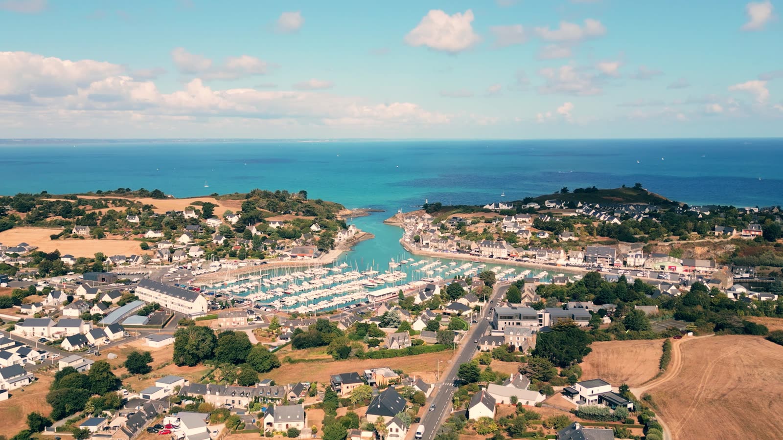 Aerial view of Pléneuf-Val-André, home of Trident Festival